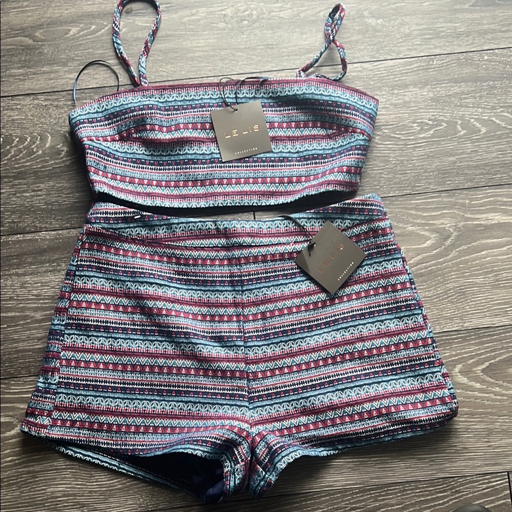 Chic Striped Crop Top and Shorts Set